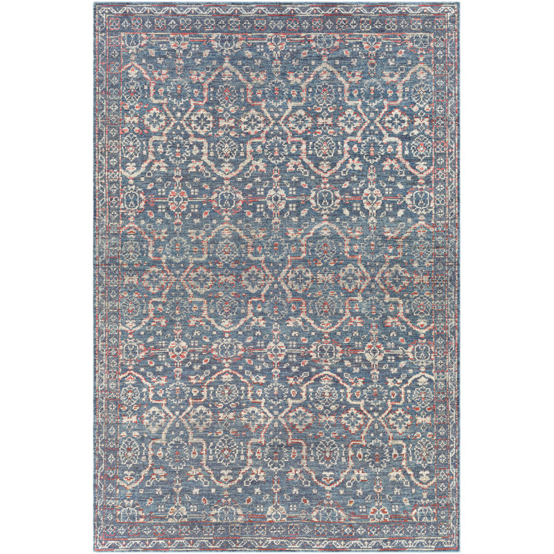 Smyrna Oriental Hand-Knotted Wool Charcoal Area Rug, Rectangle 2' x 3'