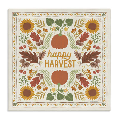 Happy Harvest Pattern Canvas Wall Art by Laura Marshall