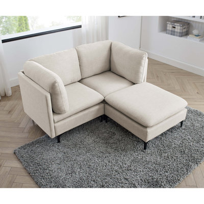 Upholstered Modular Sectional with Metal Legs