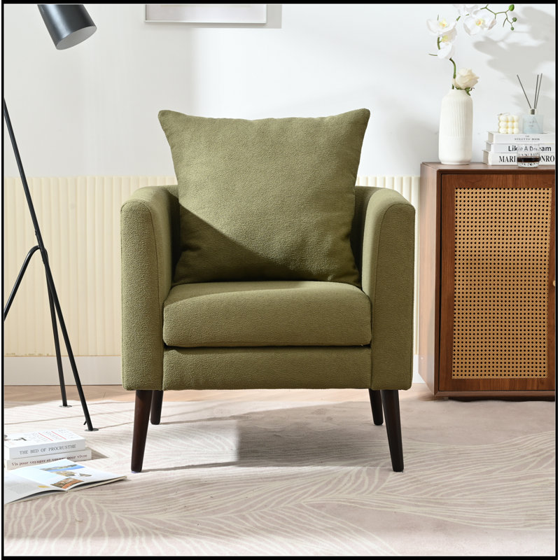 Fauteuil Mid-Century confortable pour diverses pièces, rehaussant le style intérieur, Vert olive