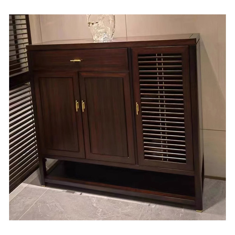 Nouvelle armoire à chaussures en wengé de style chinois, H 35,43 po x l 51,18 po x P 15,75 po