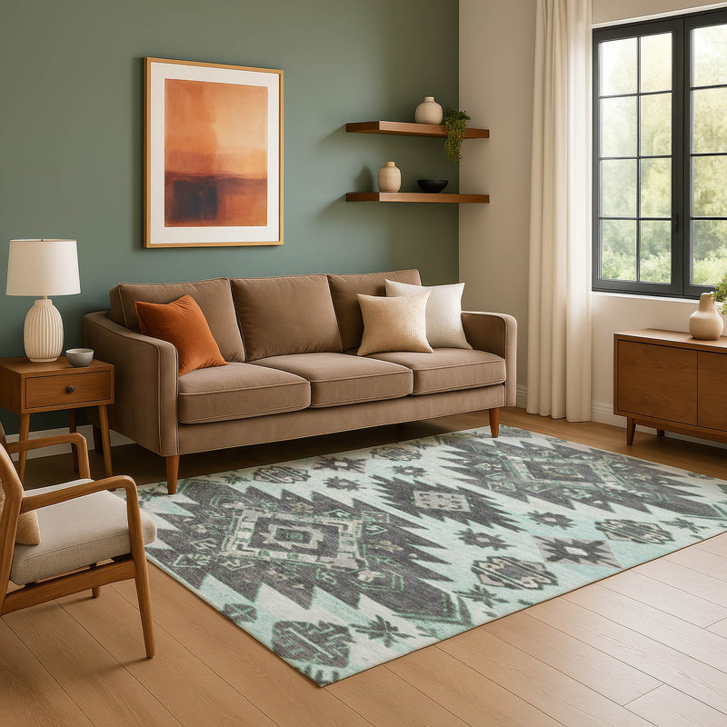 Premium Machine Washable Ralston AMF1945 Tribal Rug, Rectangle 5' x 7'6"