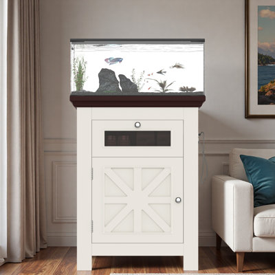 Support d'aquarium avec prises de courant, armoire de rangement et tiroir
