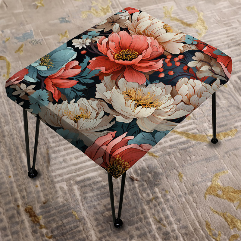 Rose et beige moderne floral Fusion Symphony - Repose-pieds rectangulaire floral