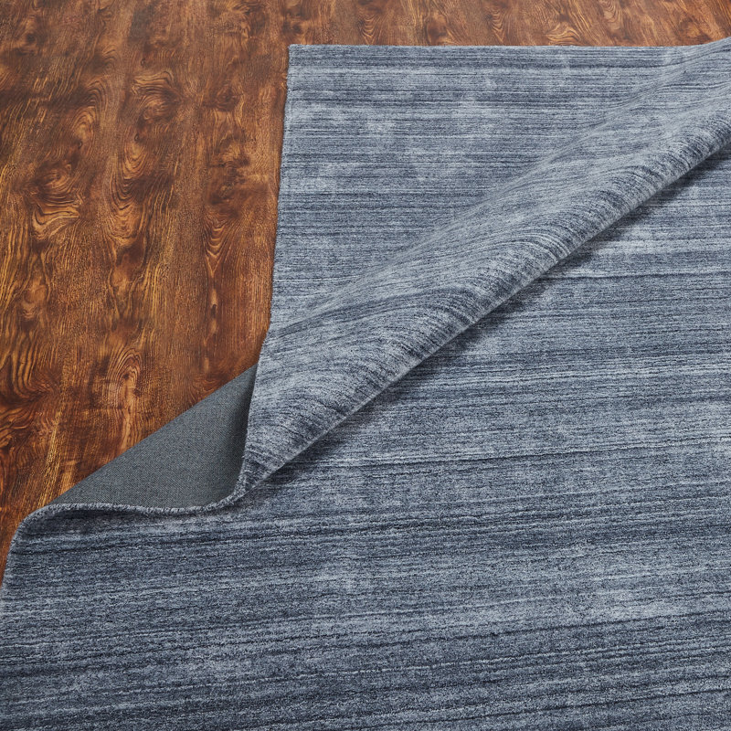 Tapis gris tissé à plat à la main Ericka, Rectangle 8 pi 6 po x 11 pi 6 po