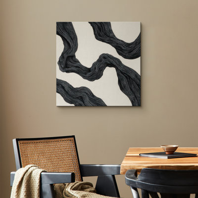 Reproduction d'art sur toile encadrée - art abstrait neutre, décor moderne pour le salon