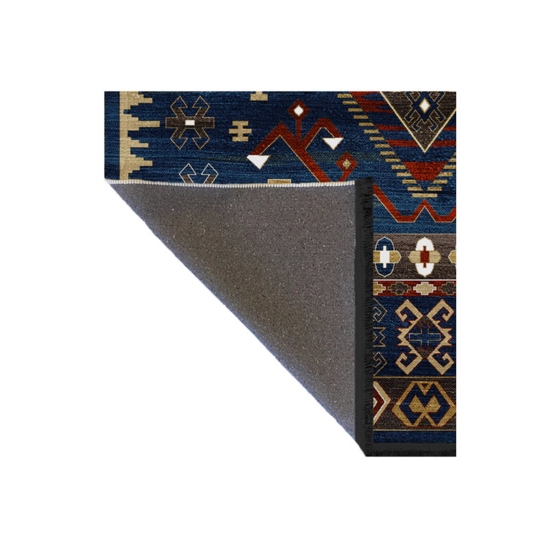 Tapis décoratif rétro à motif marine, Rectangle 4 pi 11,06 po x 9 pi 10,11 po