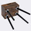 Ensemble de 2 tables d'appoint en bois de style Mid-Century, table de bout avec 1 tiroir de rangement, table de chevet pour le salon de la chambre à coucher, brun rustique et noir