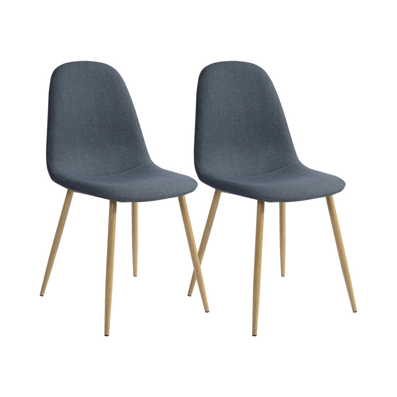 Rupert 48cm H Polyester Blend Upholstered Metal Side Chair, Blue