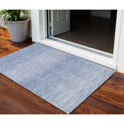 Tapis extérieur lavable abstrait bleu et bleu 3 pi x 5 pi Denim