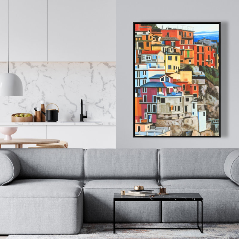 Vue de Manarola en Italie, reproduction sur toile