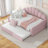 Full Size Upholstery Daybed Frame With Shall Shaped Backrest  And Trundle-440645088