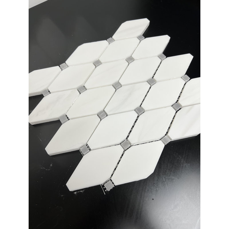 Mosaïque Bianco Dolomite 2 po x 4 po, Affiné