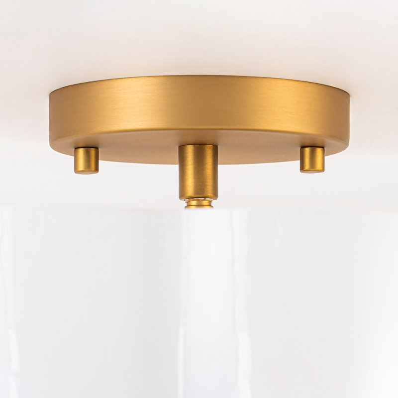 Plafonnier semi-encastré 3 lumières en verre, Blanc