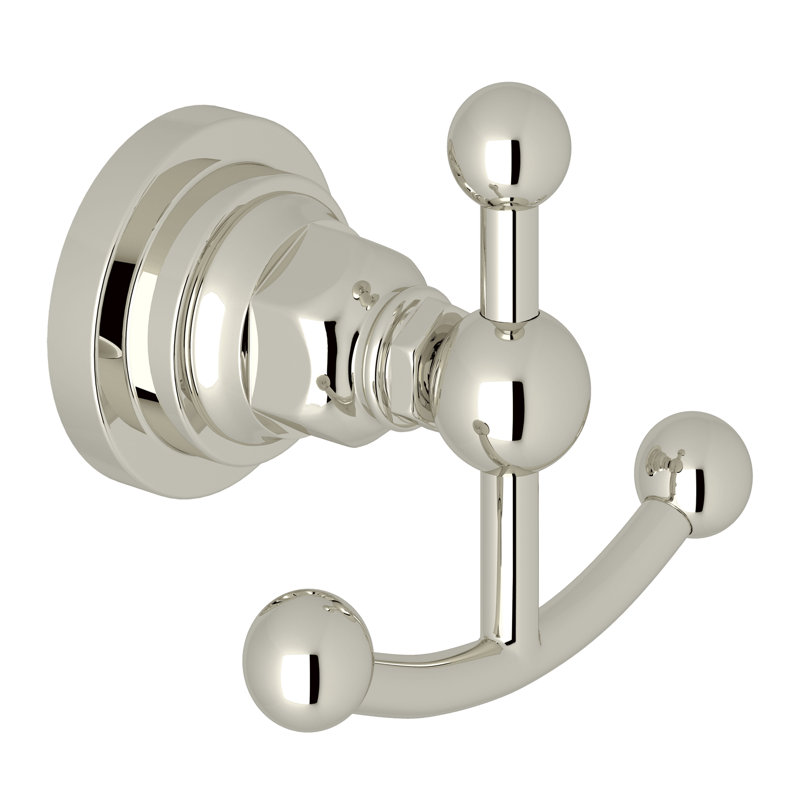 San Giovanni™ Wall Mount Double Robe Hook, Polished Nickel