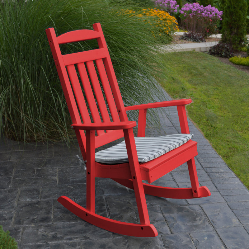 Chaise berçante de porche classique Aaliayh, Rouge vif