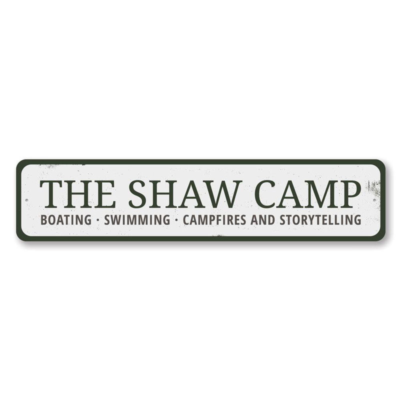 Plaque de nom de camp en aluminium, H 6 po x l 24 po x P 0,063 po
