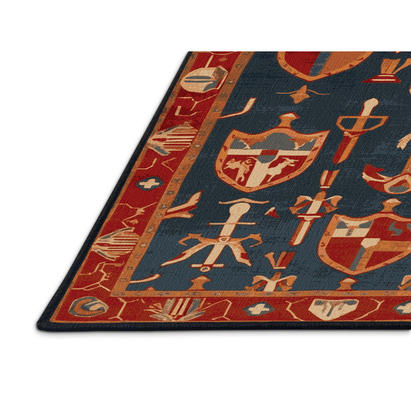 Tapis gris français lavable à la machine, Rectangle 6 pi x 9 pi