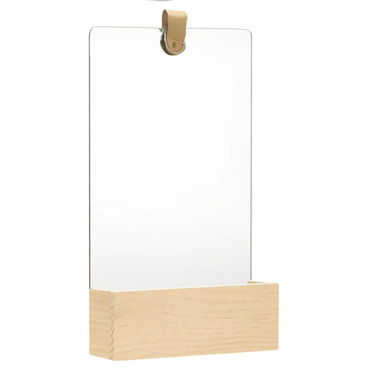 VidaXL Hanging Mirror Wall Mirror with Storage Bathroom Mirror Solid Pinewood