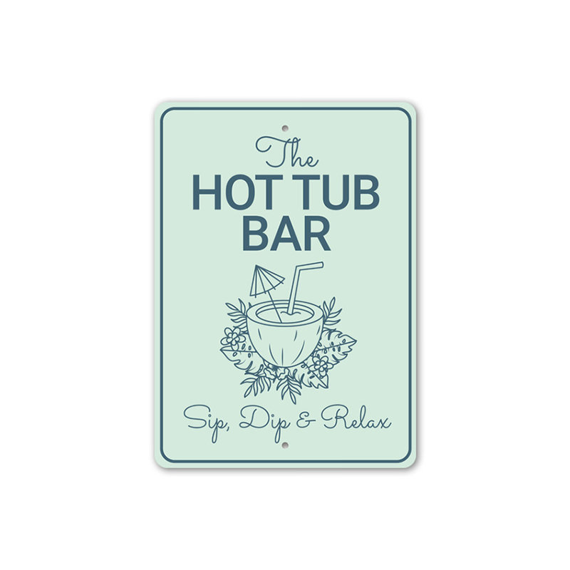 Enseigne en aluminium Sip Dip Relax, H 18 po x l 12 po x P 0,06 po