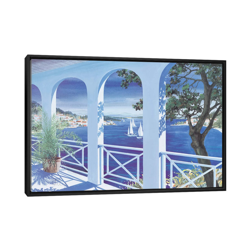 «Seascape II», reproduction sur toile, H 18 po x l 26 po x P 1,5 po, Toile avec cadre flottant noir, Pas de tapis