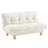 Upholstered Kids Sofa With Tufted Back And Seat And Solid Wood Legs