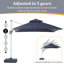 Parasol carré en porte-à-faux 118,11 po Romaro-278197015