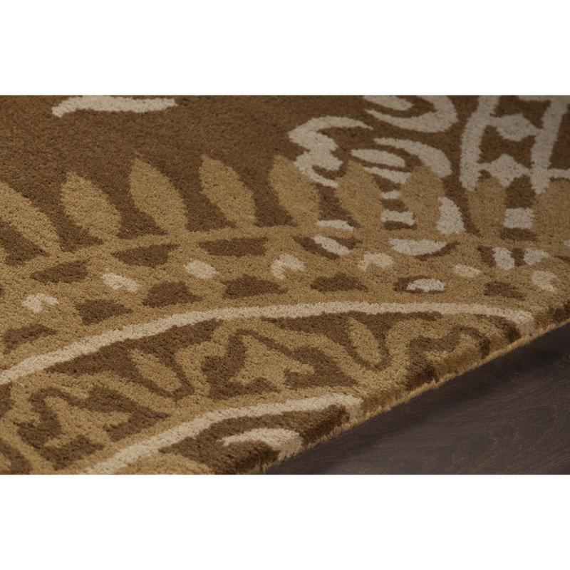 Jonas Authentic Hand-Tufted Handmade Camel, Gold/Mustard & Cream Transitional Suzani Wool Area RugJonas Gold Area Rug, 7'x10'