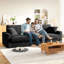 4 Seater Corduroy Sofa-1427602470