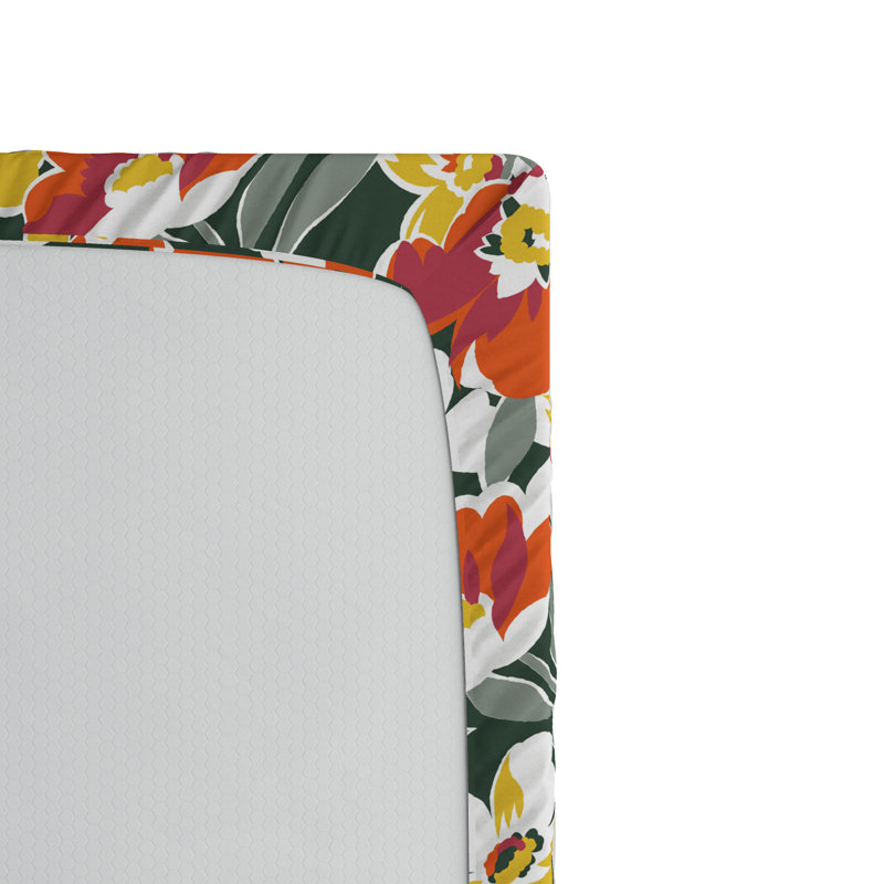 Microfiber Floral Fitted Sheet, Twin Fitted Sheet