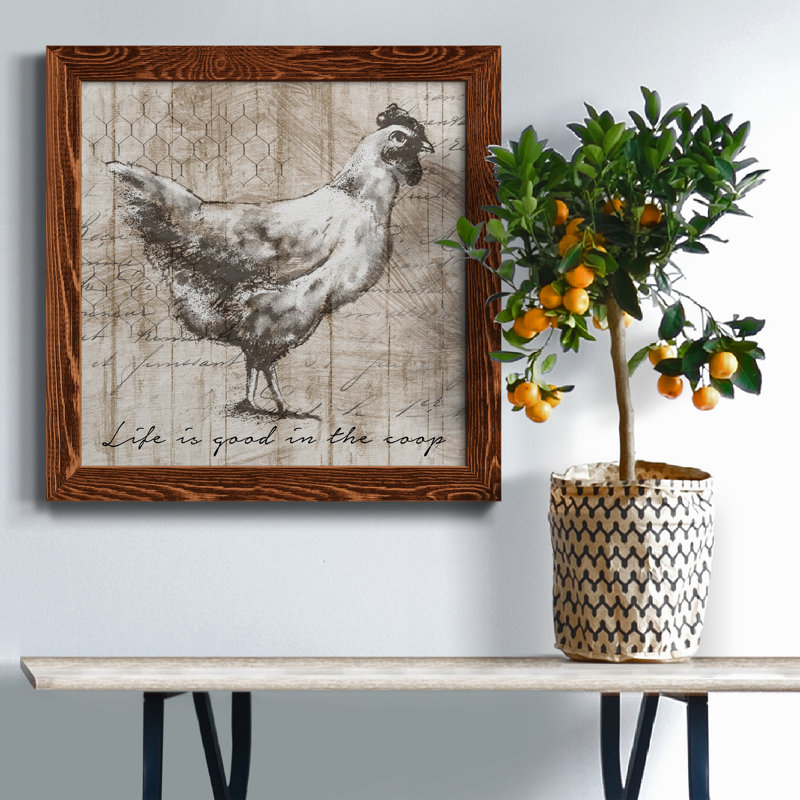 Farm Farm - Peinture sur toile encadrée, H 17 po x l 17 po x P 1,5 po, Érable encadré