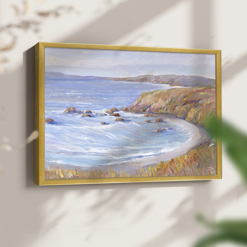 Le long de la côte II - Reproduction encadrée - Restickable, Doré, H 16 po x l 20 po