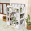 Serre en bois avec tablettes pliantes, panneaux en polycarbonate et protection anti-chute-113957838