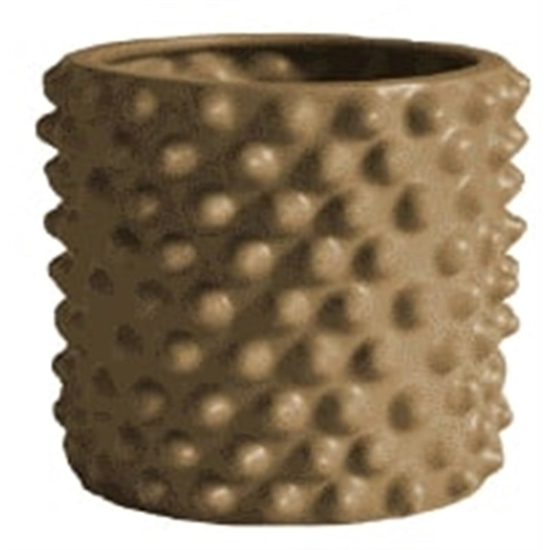 Pot à fleur en céramique Kim, Brun clair, H 10,25 po x l 12 po x P 12 po