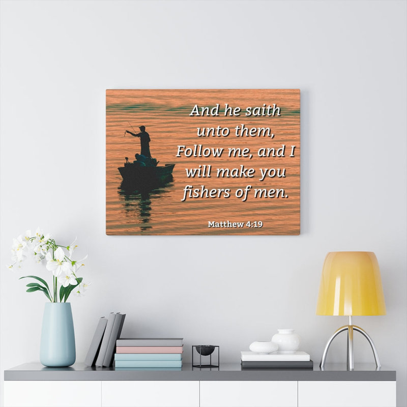 Fishers Of Men Matthew 4:19 - Wrapped Canvas Print, 46cm H x 61cm W