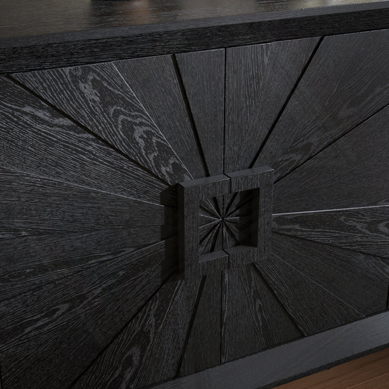 Credenza - Armoire de rangement symétrique Sunburst, Noir