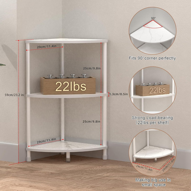 3 Tier Corner Shelf Stand for Bathroom