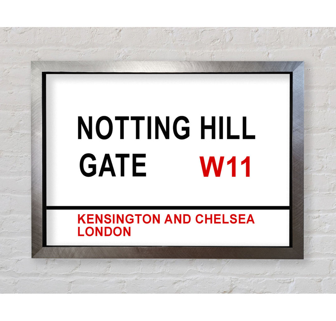 Notting Hill Gate Signs - Einzelne Bilderrahmen Kunstdrucke