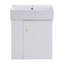 Meuble-lavabo flottant blanc moderne de 21,6 po avec lavabo en céramique - parfait pour les petites salles de bain, rangement à gauche-473883350