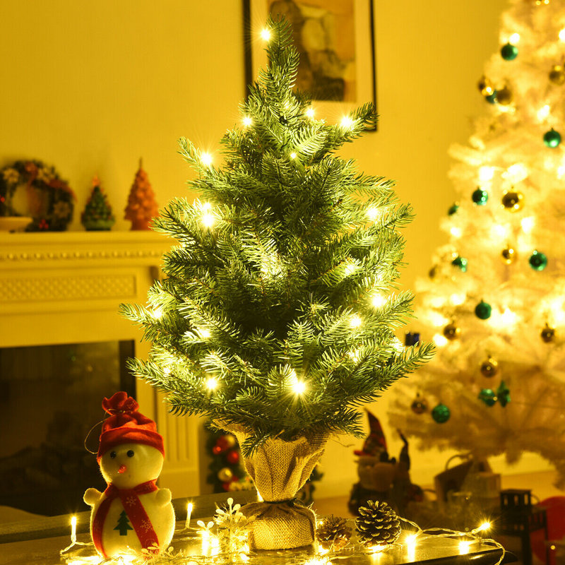 Sapin de noël vert 24 po avec 35 lumières claires pré-éclairé