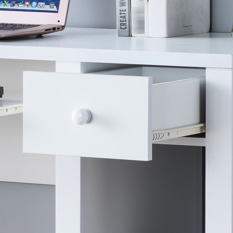 Bureau d'ordinateur portable 39 po, blanc