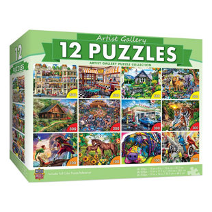 MasterPieces 12-Pack Artist Gallery Jigsaw Puzzles Bundle for Adults,Family,Kids