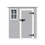 Remise imperméable en polypropylène, 6 pi x 6 pi, avec fenêtre, plancher pour jardin, résine de rangement dans la cour et portes verrouillables, outil