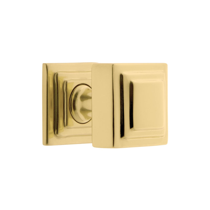 Carré Square Cabinet Knob, Polished Brass