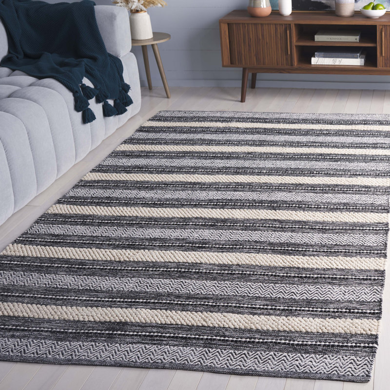 Tapis noir / ivoire Callazo 976, Rectangle de 5 pi x 8 pi