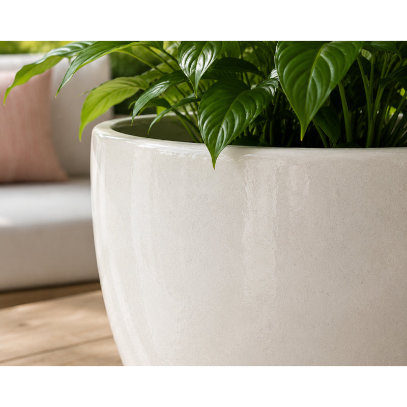Pot Eloy de 48 cm (19 po) - Blanc, 16" H x 19" W x 19" D, White