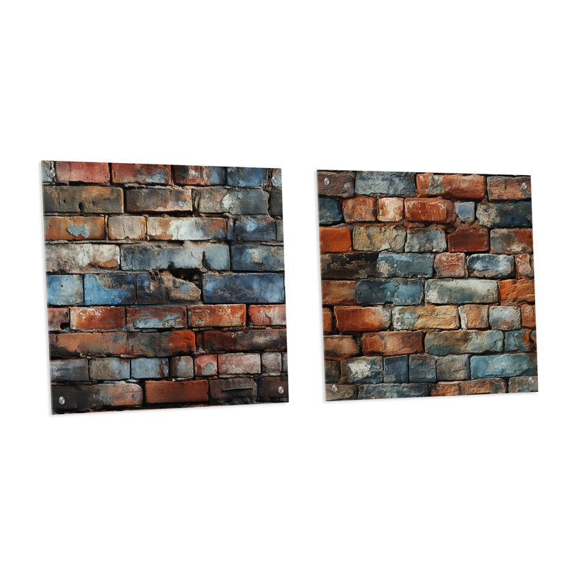 Landes - Ensemble de 2 peintures murales abstraites en acrylique, H 36 po x l 73 po