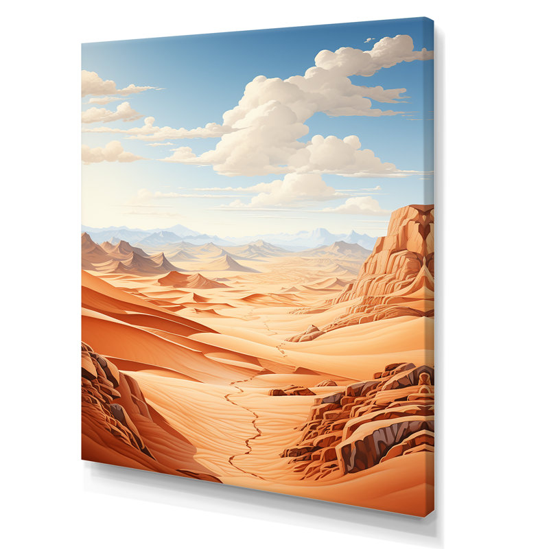 «Desert Sahara Landscape I», reproduction sur toile, Toile tendue, H 32 po x l 16 po x P 1 po