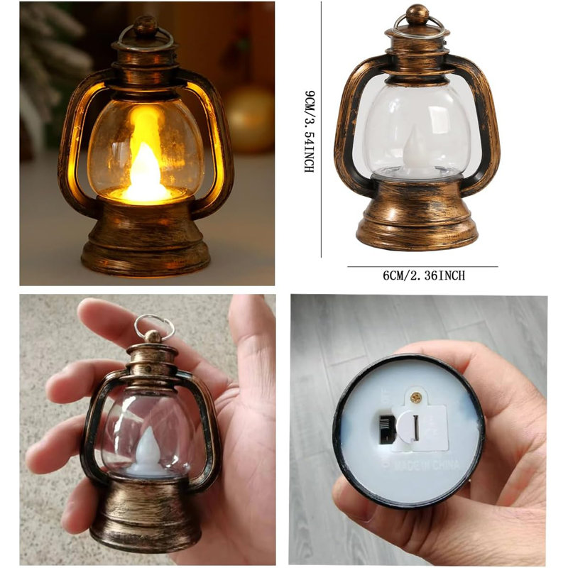 Paquet de 12 mini-lanternes avec bougies à DEL 4 po