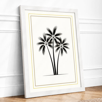 Geometric Palms Art Deco - Framed Print